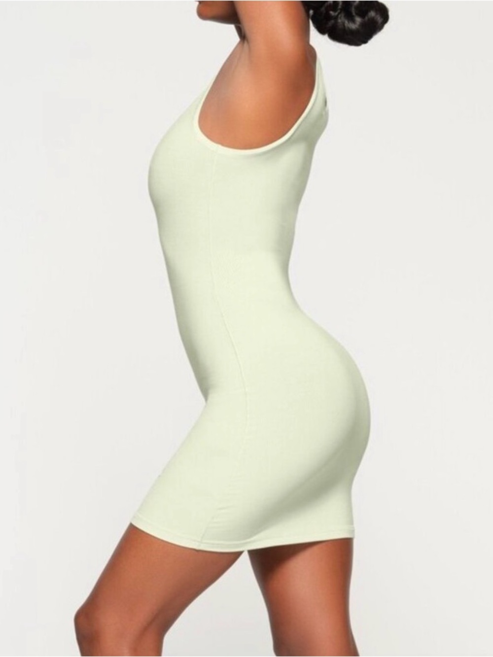 SKIMS SOFT LOUNGE MINI DRESS ribbed tank honeydew size LARGE NEW